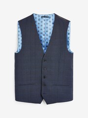 Mid Blue Check Suit Waistcoat - Image 6 of 8