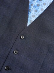 Mid Blue Check Suit Waistcoat - Image 7 of 8
