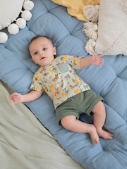 JoJo Maman Bébé 2-Piece Giraffe Print T-Shirt & Shorts Set - Imaginea 6 din 6