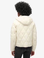 Superdry Star White Hooded Quilt Liner Jacket - Image 2 of 6