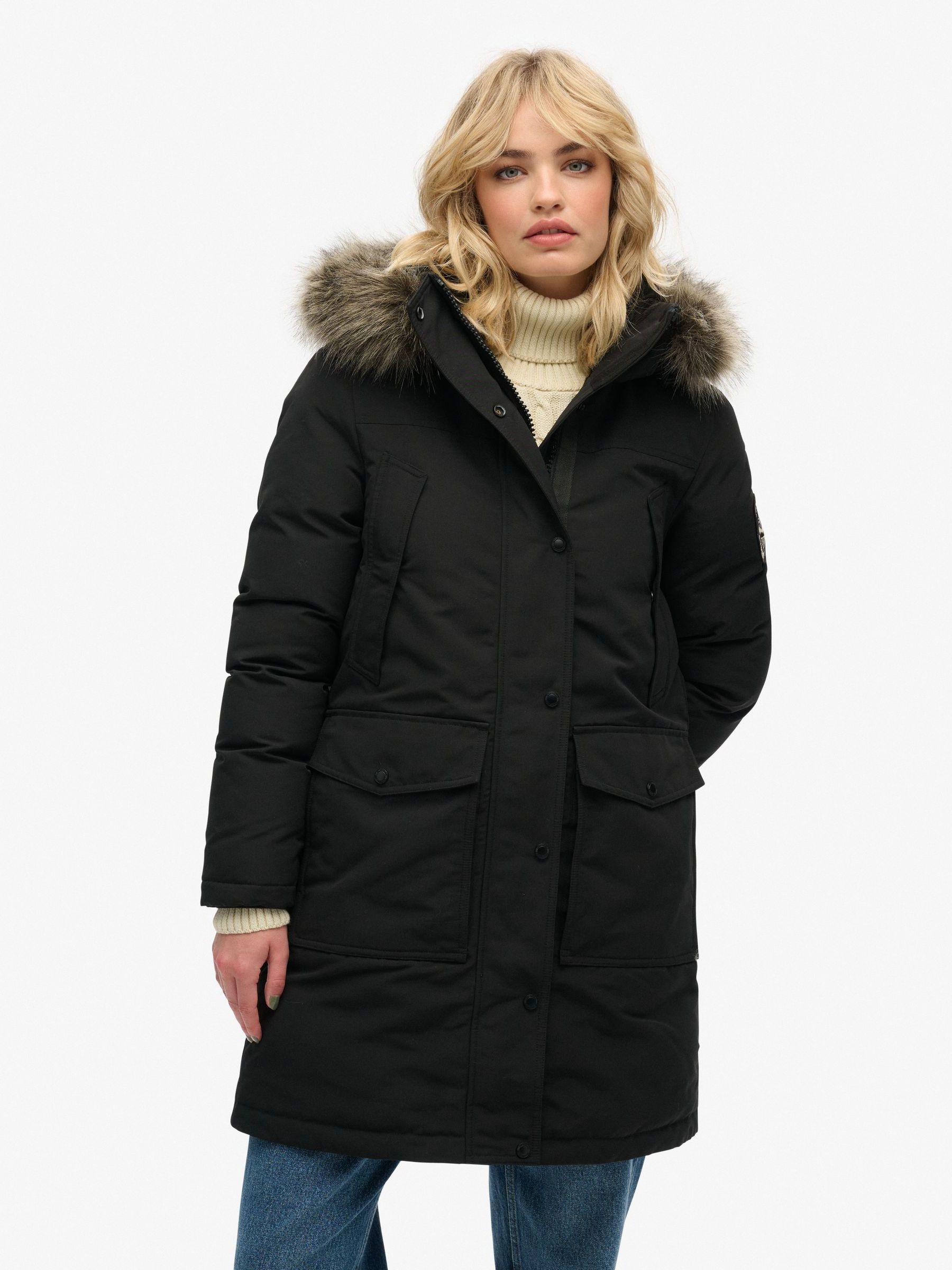 Buy Superdry Black Everest Faux Fur Parka Jacket from Next Canada