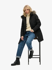 Schwarz - Superdry, Everest, Kunstfell-Parka-Jacke - Bild 3 von 6