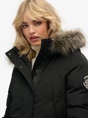 Schwarz - Superdry, Everest, Kunstfell-Parka-Jacke - Bild 4 von 6