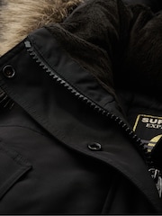 Schwarz - Superdry, Everest, Kunstfell-Parka-Jacke - Bild 6 von 6