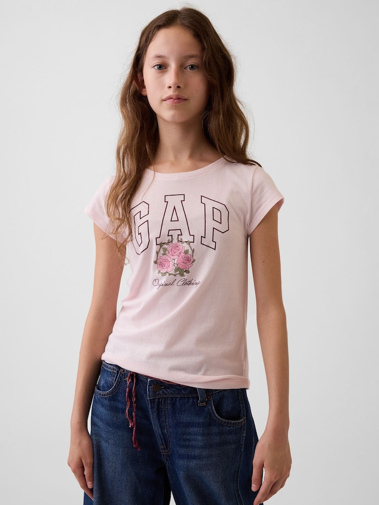 Gap Light Pink Graphic Short Sleeve T-Shirt (4-13yrs) - Image 1 of 4 Gap Light Pink Graphic Short Sleeve T-Shirt (4-13yrs) - Image 1 of 4