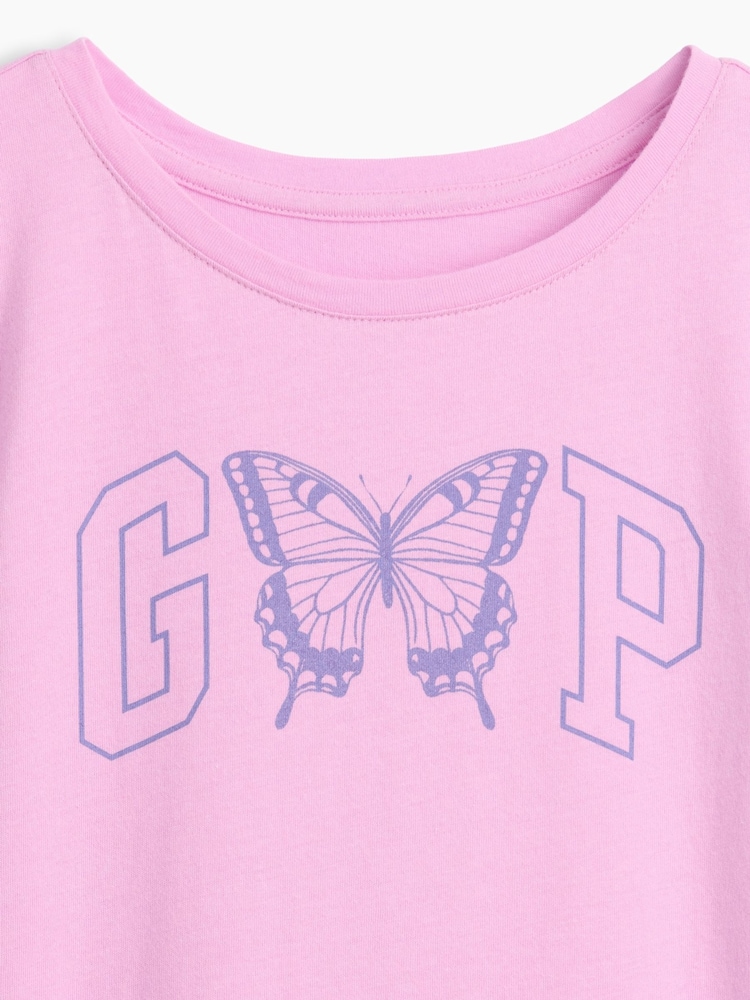 Gap Pink Butterfly Graphic Short Sleeve T-Shirt (4-13yrs) - Image 4 of 4