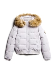 Superdry Moonlight Grey Everest Hooded Bomber Jacket - Image 10 of 10