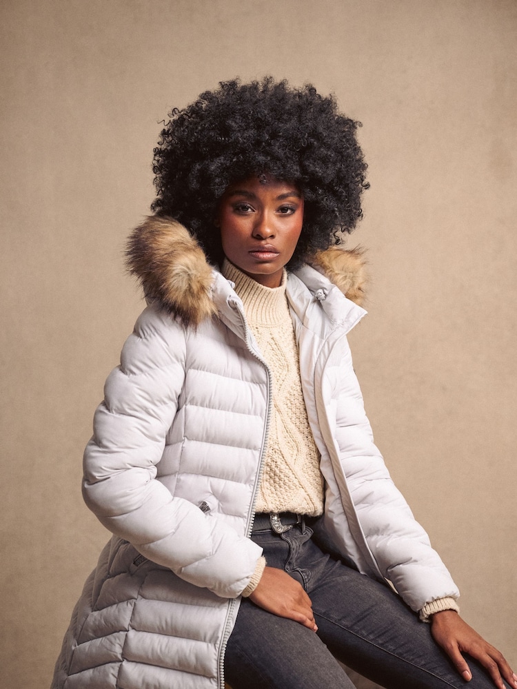 Superdry Moonlight Grey Everest Hooded Bomber Jacket - Image 3 of 10