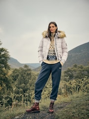 Superdry Moonlight Grey Everest Hooded Bomber Jacket - Image 4 of 10