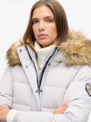 Superdry Moonlight Grey Everest Hooded Bomber Jacket - Image 8 of 10