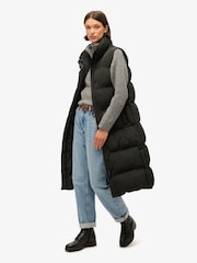 Superdry Black Longline Puffer Gilet - Image 2 of 4