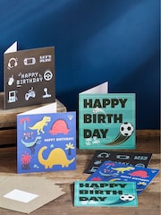 6 Pack Blue Boys Birthday Cards - Image 1 of 3