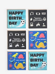 6 Pack Blue Boys Birthday Cards - Image 2 of 3