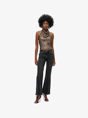 Superdry Gold Cowl Halter Neck Sequin Blouses - Image 3 of 6