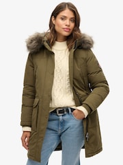 Superdry Grey Marl/Jaffa Everest Faux Fur Parka Jacket - Image 1 of 6