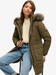 Superdry Grey Marl/Jaffa Everest Faux Fur Parka Jacket - Image 2 of 6