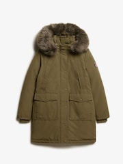 Superdry Grey Marl/Jaffa Everest Faux Fur Parka Jacket - Image 5 of 6