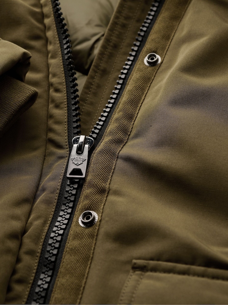Superdry Grey Marl/Jaffa Everest Faux Fur Parka Jacket - Image 6 of 6 Superdry Grey Marl/Jaffa Everest Faux Fur Parka Jacket - Image 6 of 6