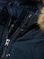 Superdry Nordic Chrome Navy Everest Faux Fur Parka Jacket - Image 14 of 14