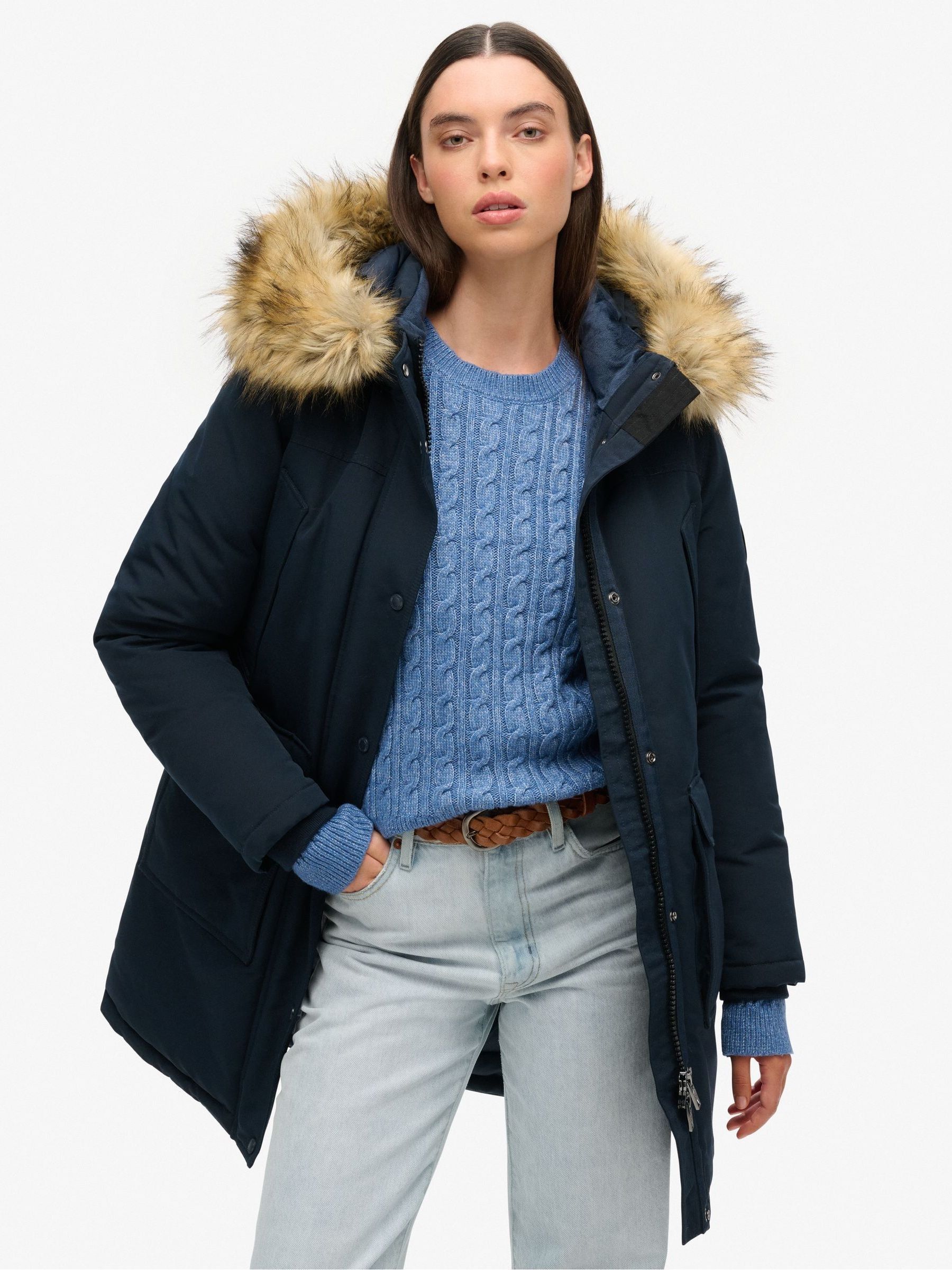 Superdry parka navy mint deals