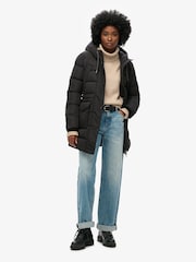 Superdry Black Everest Mid Length Puffer Jacket - Image 2 of 5