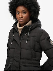 Superdry Black Everest Mid Length Puffer Jacket - Image 3 of 5