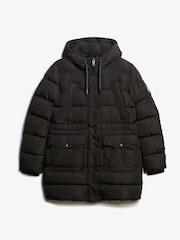 Superdry Black Everest Mid Length Puffer Jacket - Image 4 of 5