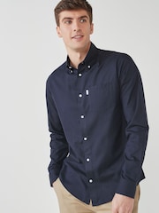 Navy Blue Regular Fit Easy Iron Button Down Oxford Shirt - Image 1 of 7