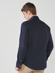 Navy Blue Regular Fit Easy Iron Button Down Oxford Shirt - Image 2 of 7