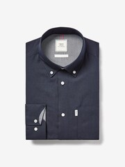 Navy Blue Regular Fit Easy Iron Button Down Oxford Shirt - Image 5 of 7