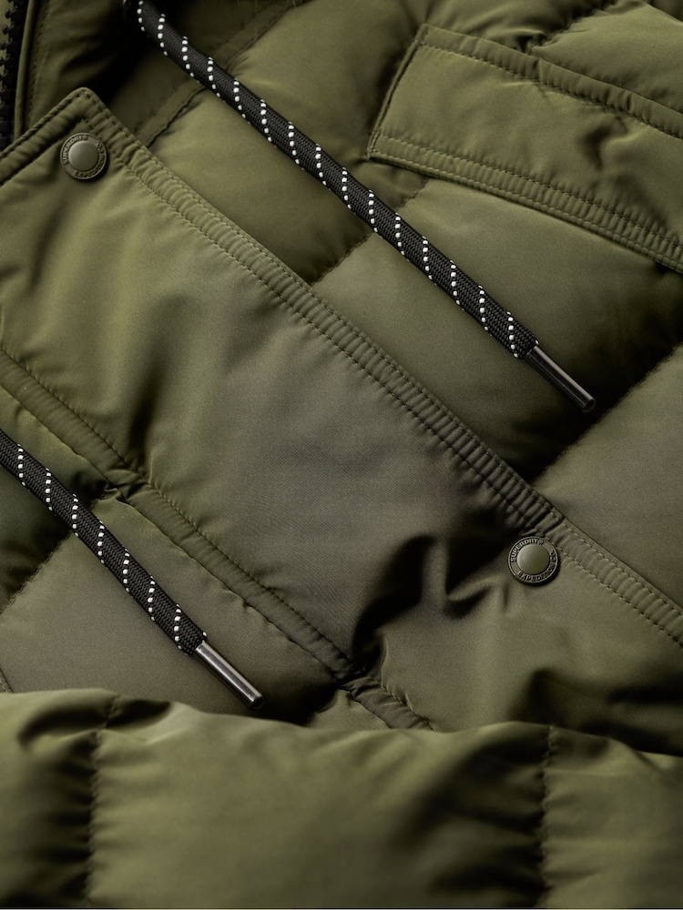 Caqui militar - Chaqueta larga de piel sintética Everest de Superdry - Imagen 12 de 12