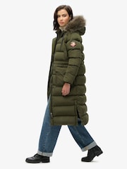 Caqui militar - Chaqueta larga de piel sintética Everest de Superdry - Imagen 9 de 12
