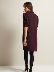 Phase Eight Red Candice Burgundy Zip Mini Dress - Image 2 of 6