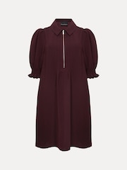 Phase Eight Red Candice Burgundy Zip Mini Dress - Image 6 of 6