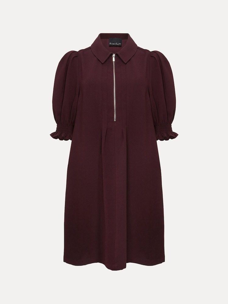 Phase Eight Red Candice Burgundy Zip Mini Dress - Image 6 of 6