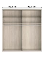 Wiemann Pebble Grey Truro 4 Door Wood and Mirror Semi Fitted Wardrobe - Image 4 of 4