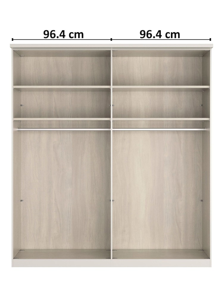 Wiemann Pebble Grey Truro 4 Door Wood and Mirror Semi Fitted Wardrobe - Image 4 of 4