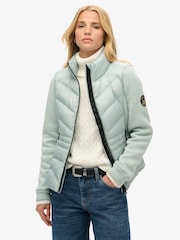 Superdry Green Storm Knit Hybrid Jacket - Image 1 of 5