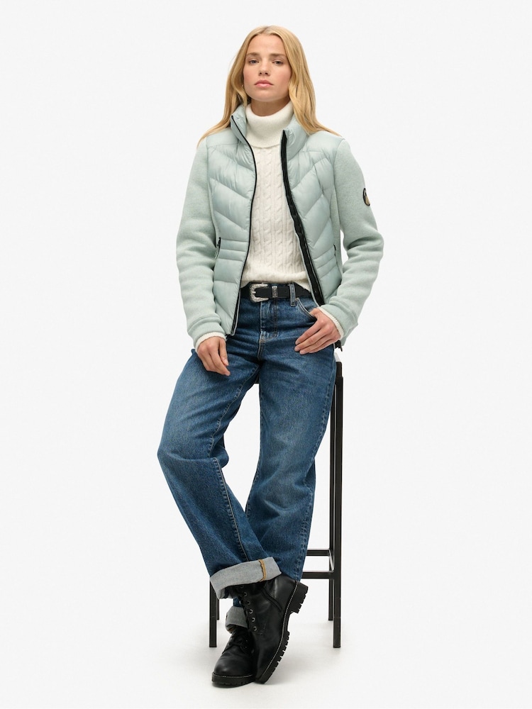 Superdry Green Storm Knit Hybrid Jacket - Image 2 of 5