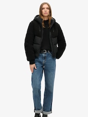 Schwarz - Superdry Everest Hybrid-Bomberjacke - Bild 2 von 7