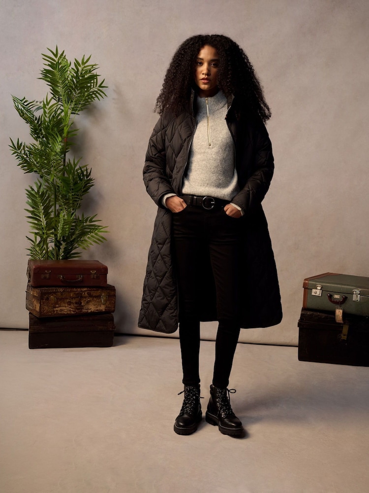 أسود - معطف طويل مبطن من Superdry - Image 1 of 8