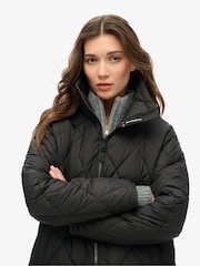 أسود - معطف طويل مبطن من Superdry - Image 6 of 8