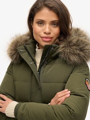 Superdry Army Khaki Everest Hooded Bomber Jacket - Image 2 of 3