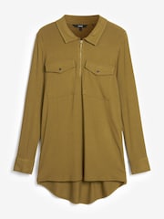 Khaki Green Zip Utility Tunic - Image 4 of 4