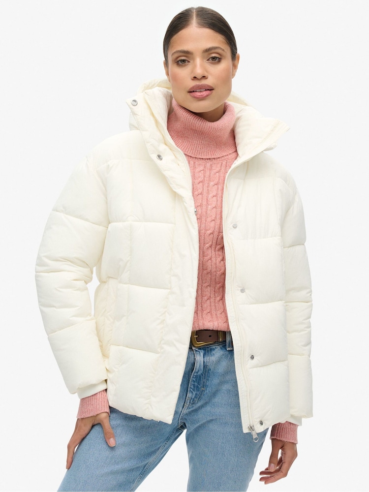Superdry Star White Montpellier Duvet Jacket - Image 1 of 6