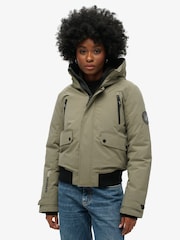 Superdry Dusty Olive Green City Padded Bomber Jacket - Image 2 of 4