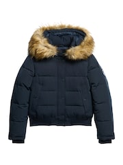 Superdry Nordic Chrome Navy Everest Hooded Bomber Jacket - Image 4 of 5
