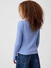 Gap Blue Mini Logo Long Sleeve T-Shirt (4-13yrs) - Image 2 of 4