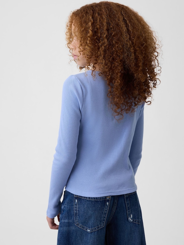 Gap Blue Mini Logo Long Sleeve T-Shirt (4-13yrs) - Image 2 of 4