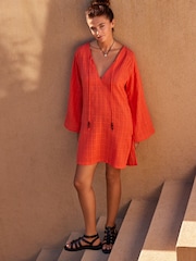Coral Pink Cover-Up Kaftan - Image 2 of 8
